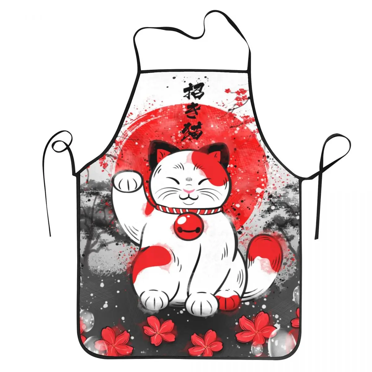 

Funny Maneki Neko Lucky Cat Apron Men Women Unisex Kitchen Chef Tablier Cuisine for Cooking Baking Painting
