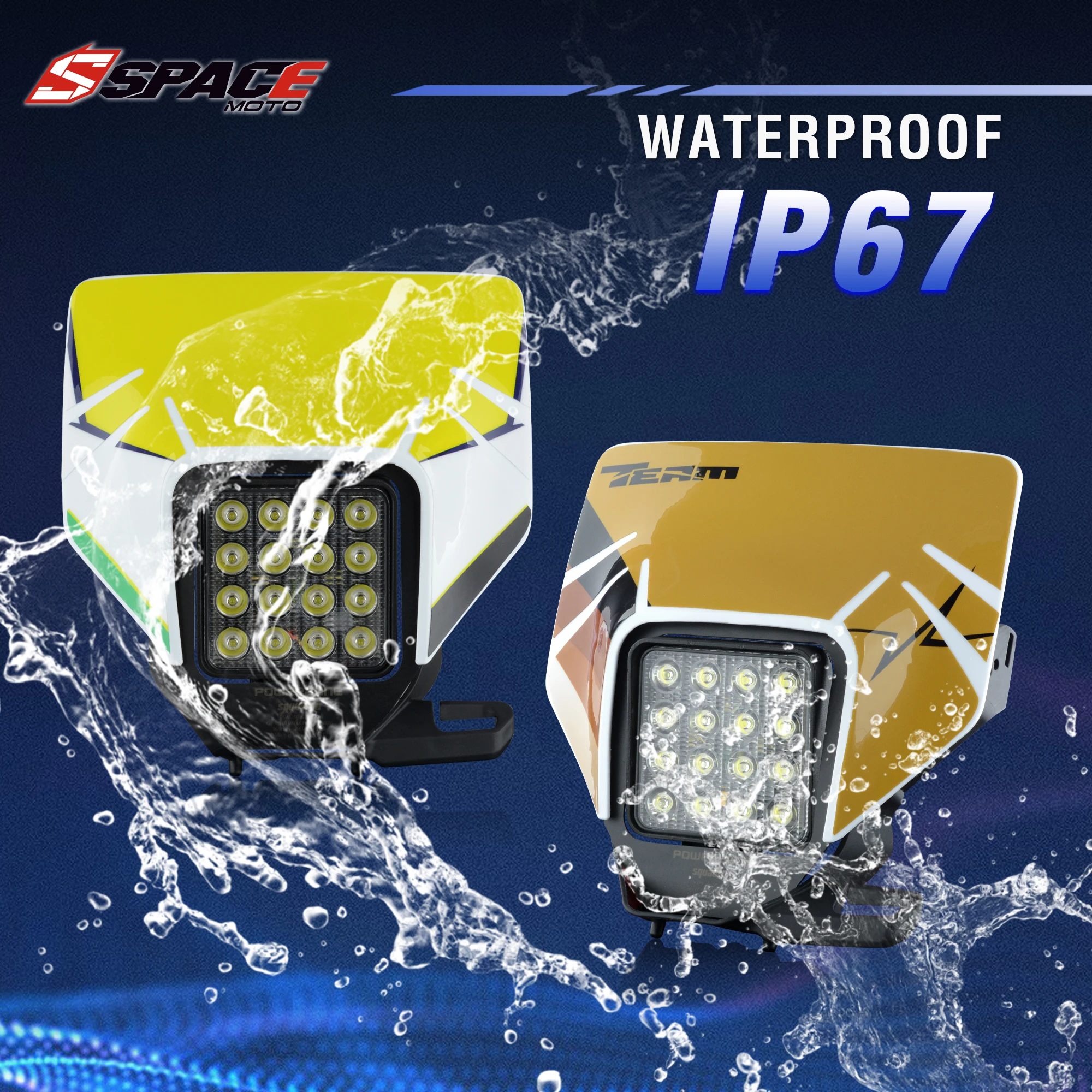 Espaรงo moto led farol cabeรงa luz super moto carenagem para husqvarna husky te enduro vsl led farol