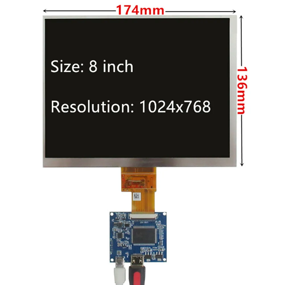 Monitor Lcd Driver Control Board Compatível com Hdmi Framboesa Banana Orange pi Computador pc 4.3 810. 1 - Imagem 2