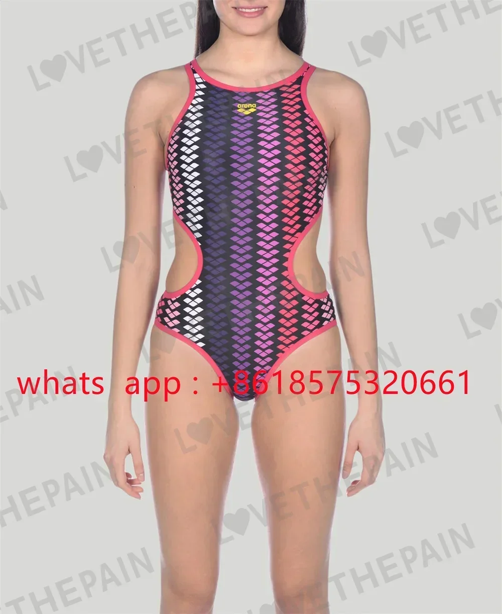 Women's One Swimsuit One-piece Swimsuits Breathable Swimwear for training fitness lady pro Race swimming Backless Swimsuit - 3