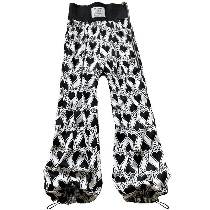 

Брюки-султанки женские шифоновые с эластичным поясом и высокой талией