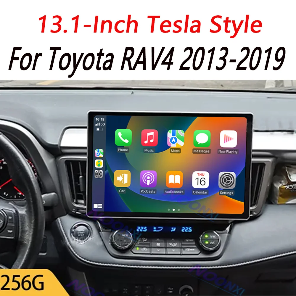 

For Toyota RAV4 2013-2019 Tesla Style 2K Screen 8G 256GB Android 13 Car Radio Stereo Multimedia Player GPS Navigation Carplay