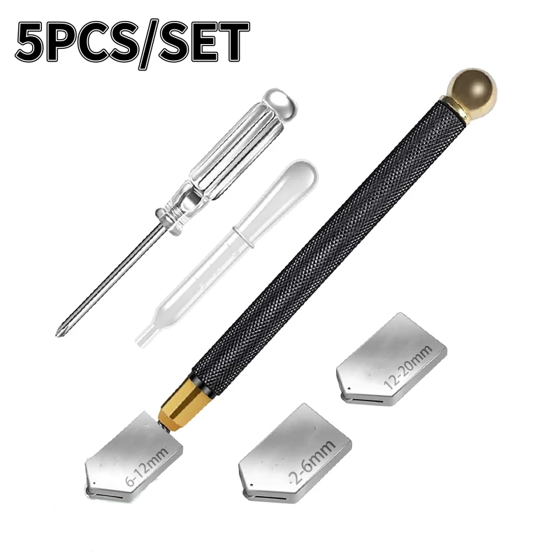 Diamond Glass Cutter For Glass Tile Cutting Manual Tools 2-20mm Glass Ceramic tile Cutting Tool DIY Set 5PCS