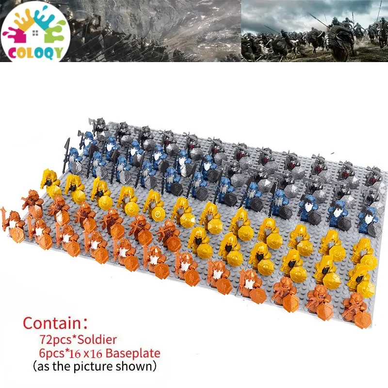 

MOC LOTR Soldier Orcs Army Figures Armor Guard Warrior Archer Medieval Dol Amroth Knights Building Blocks Bricks toys gifts