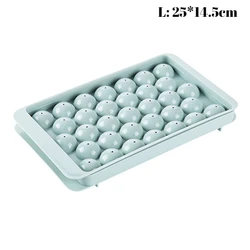 Diamond-Style Round Ice Cube Tray with Lid - Spherical Ice Ball Maker (33grids-round-blue-L)