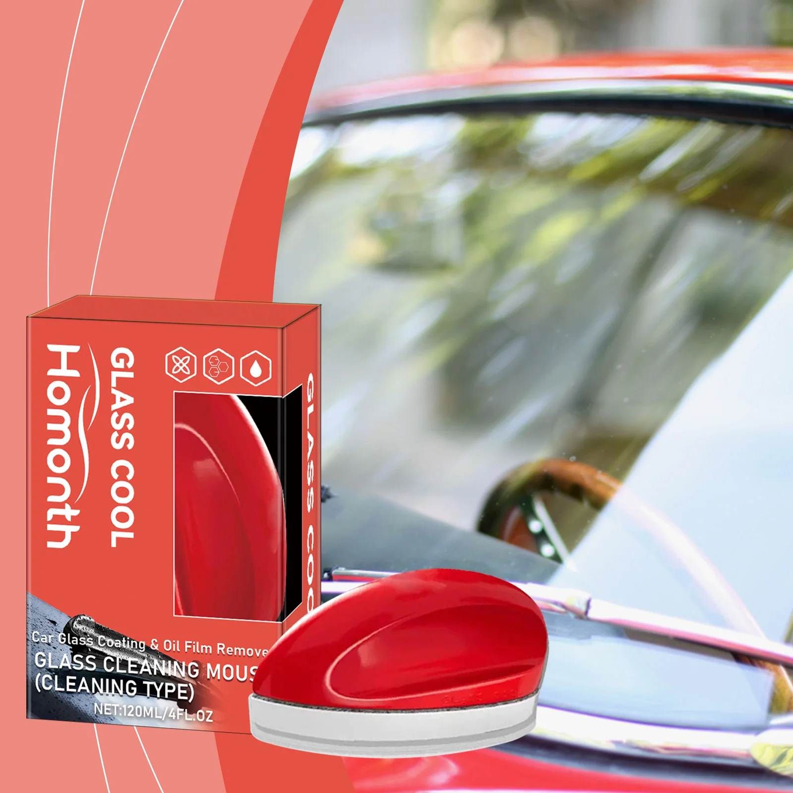 Powerful Windshield Cleaner Oil Film Remover, Car Glass Cleaner for Home & Auto, Water Spot Remover, Ideal for Office Home