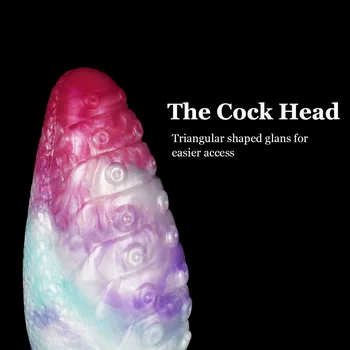 Thick Multi Color Monster Thick Dildo Silicone Anal Plug with Suction Cup Sex Toys for Women Men Knot Penis Female Masturbator 5