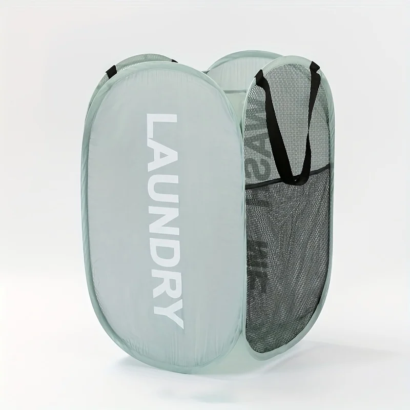 Foldable Large Capacity Laundry Basket with Breathable Mesh Panel for Towels, Bed Sheets, and Clothes Storage