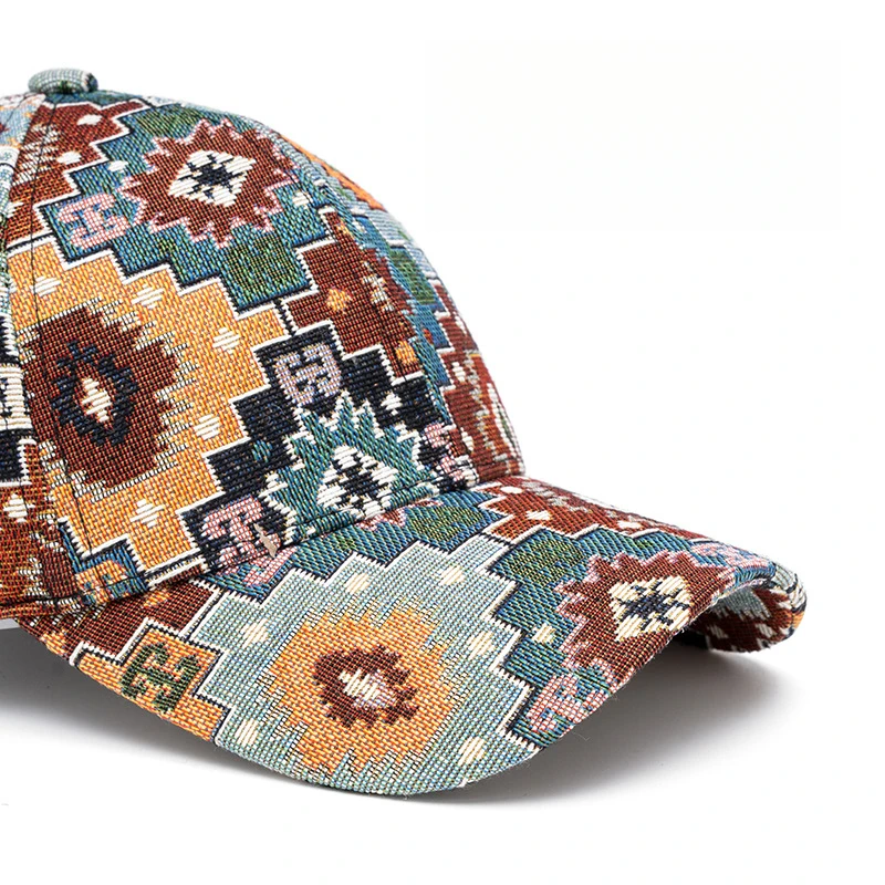 Women's Baseball Cap Year-Round Printed Design with Jacquard Craft Colorful Patterns Cotton-Polyester Blend Adjustable Size
