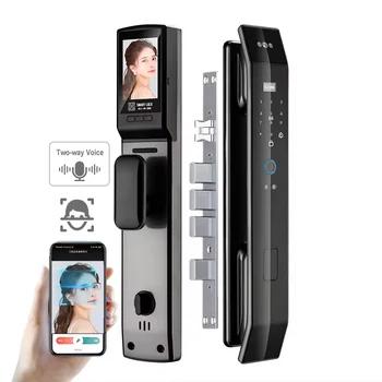 Sunlight 001Tuya Smart Door Lock 3d Face Recognition Automatic Smart Locks With Camera Smart Biometric Security Door Lock 1