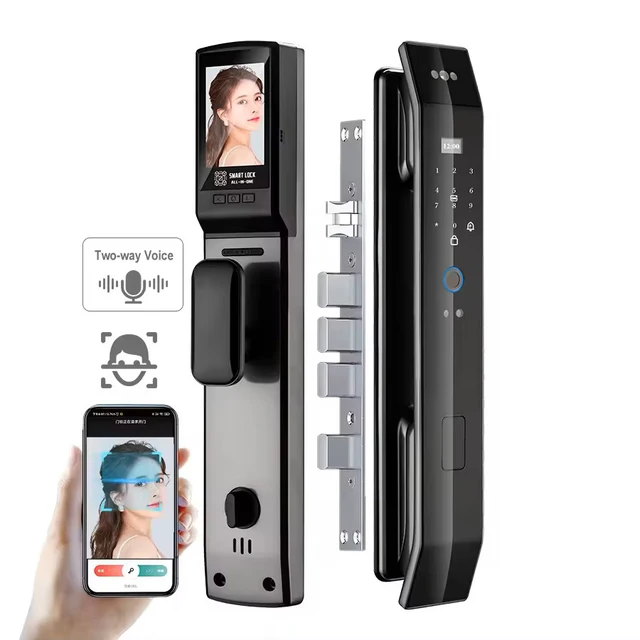 Sunlight 001Tuya Smart Door Lock 3d Face Recognition Automatic Smart Locks With Camera Smart Biometric Security Door Lock 1