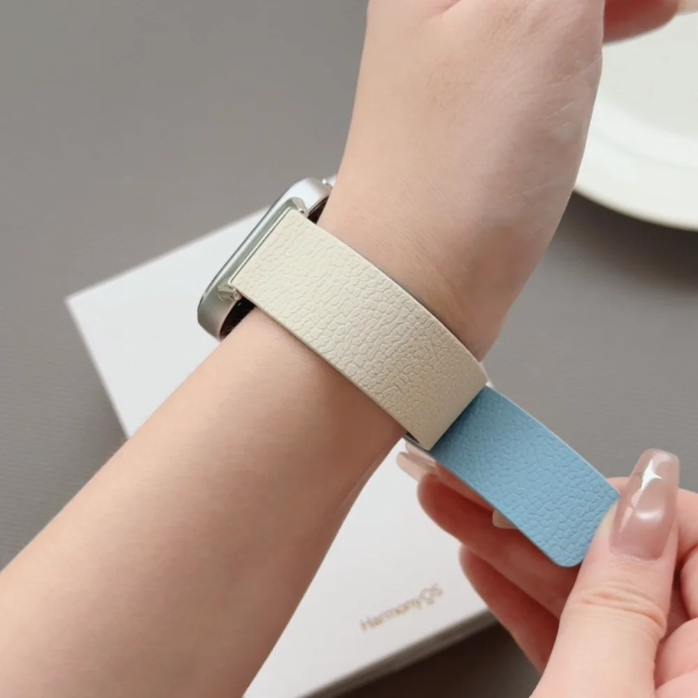 Magnetic Loop Silicone Lychee Pattern Bracelet