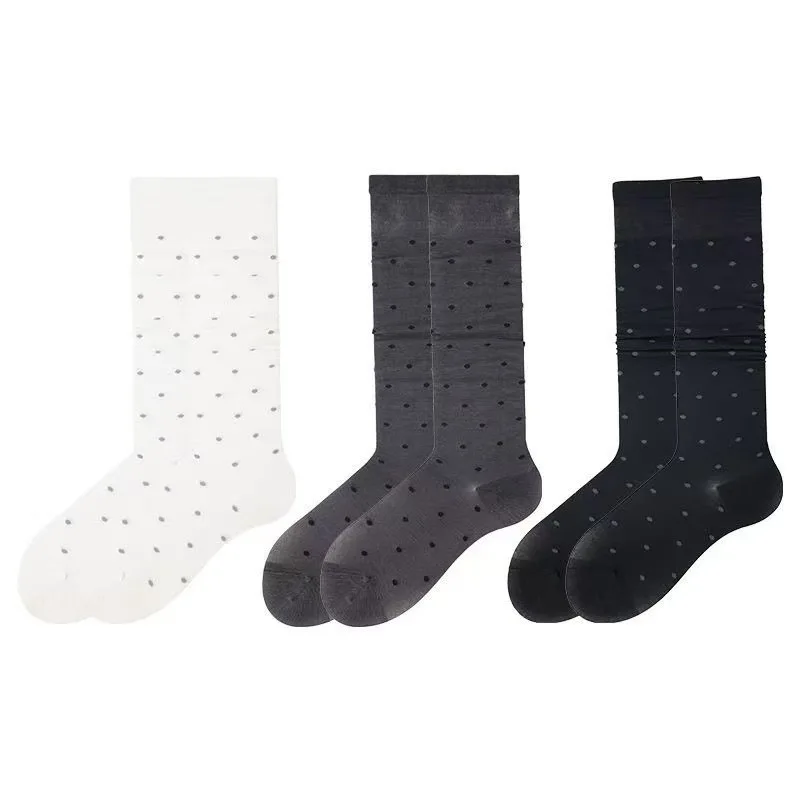 Langsocken mit Polka-Dot-Muster, Dessous, sexy Netzstrümpfe, hohe Kniestrümpfe für Damen, Sommer, Nylon, dünn, transparent, Lolita, Kawaii-Strümpfe – Detail 9