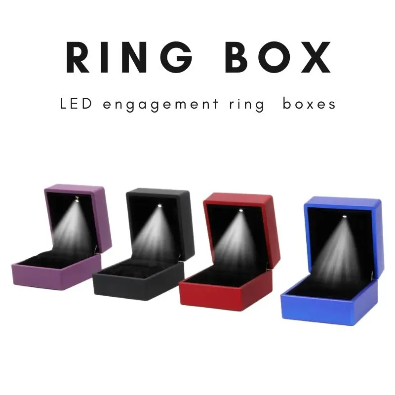 

Creative LED engagement ring pendant boxes Ring Storage Box Jewelry Display Gift case Packaging Showcase Boxes