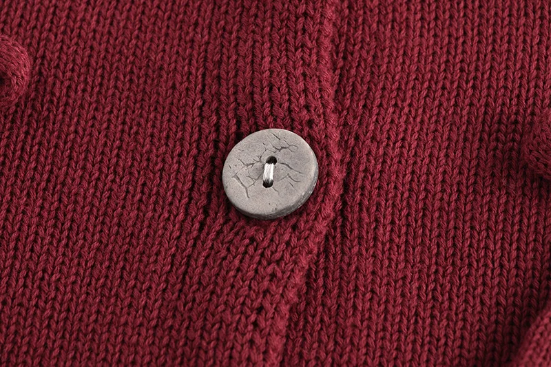 2023 Neujahr gestrickter Kinderpullover 2–7 Jahre, langärmelig, rote Pulloverjacke für Mädchen, koreanischer Stil, Strickjacke für Kinder – Detail 9