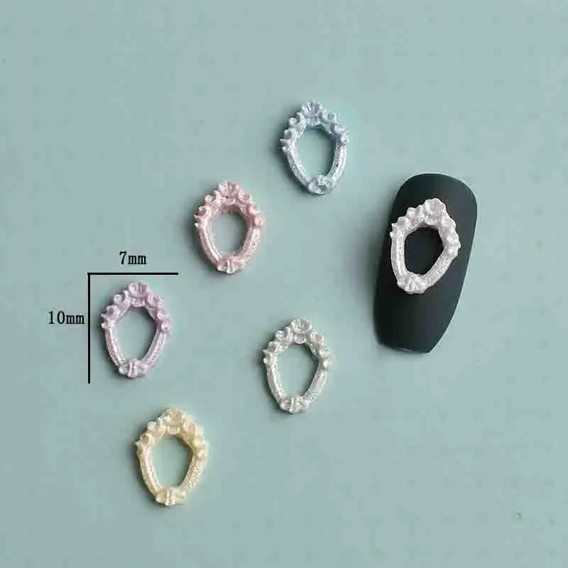 

6x7mm Vintage Small Picture Frame Nail Art Decoration Resin Macaron Mixed Color 3D Manicure DIY Accessories