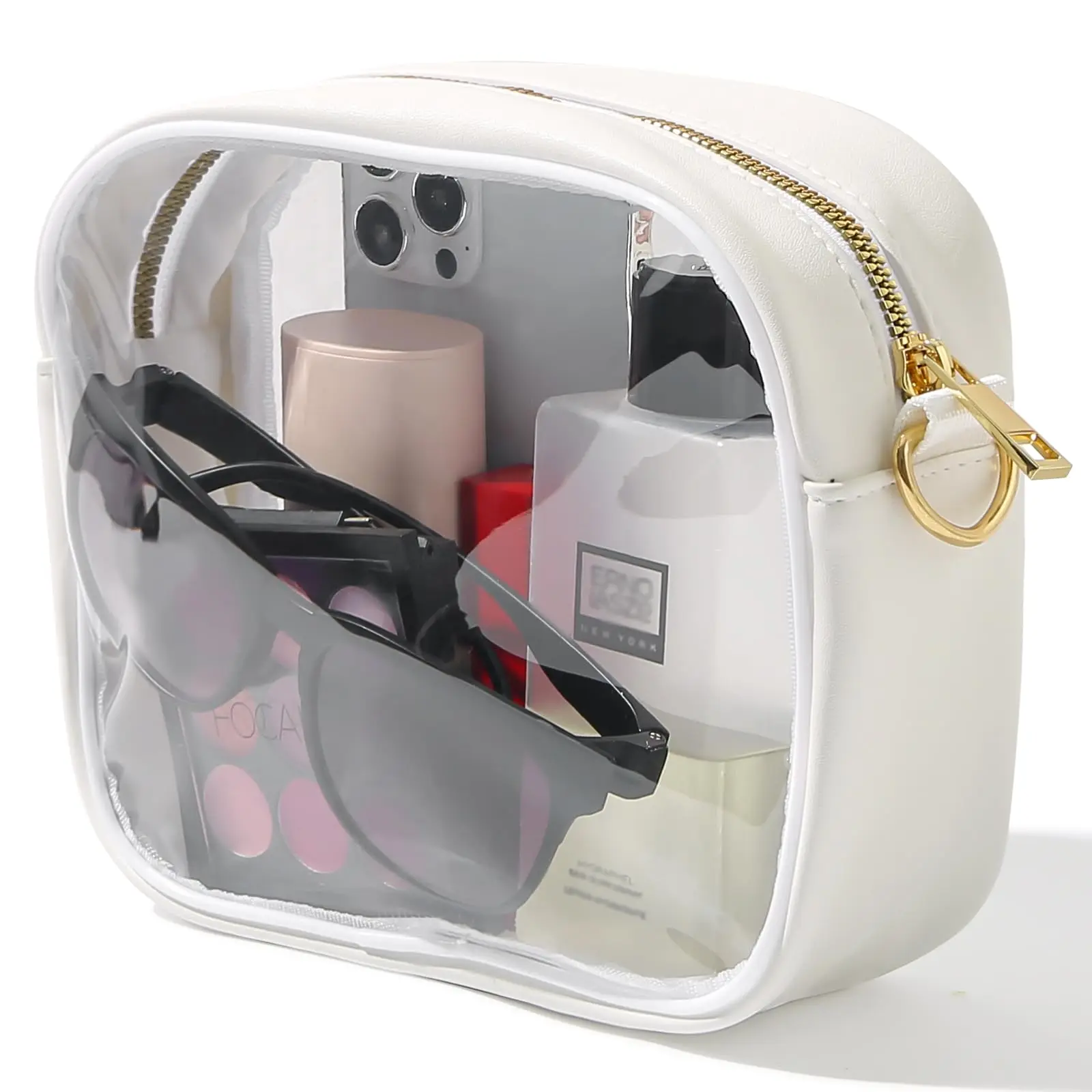 Borsa Tracolla Trasparente Per Stadio E Concerti - Approvata Sicurezza - 2 Spallacci Inclusi (PVC 0.8mm, 19x18x9 Cm) - Donna E Uomo