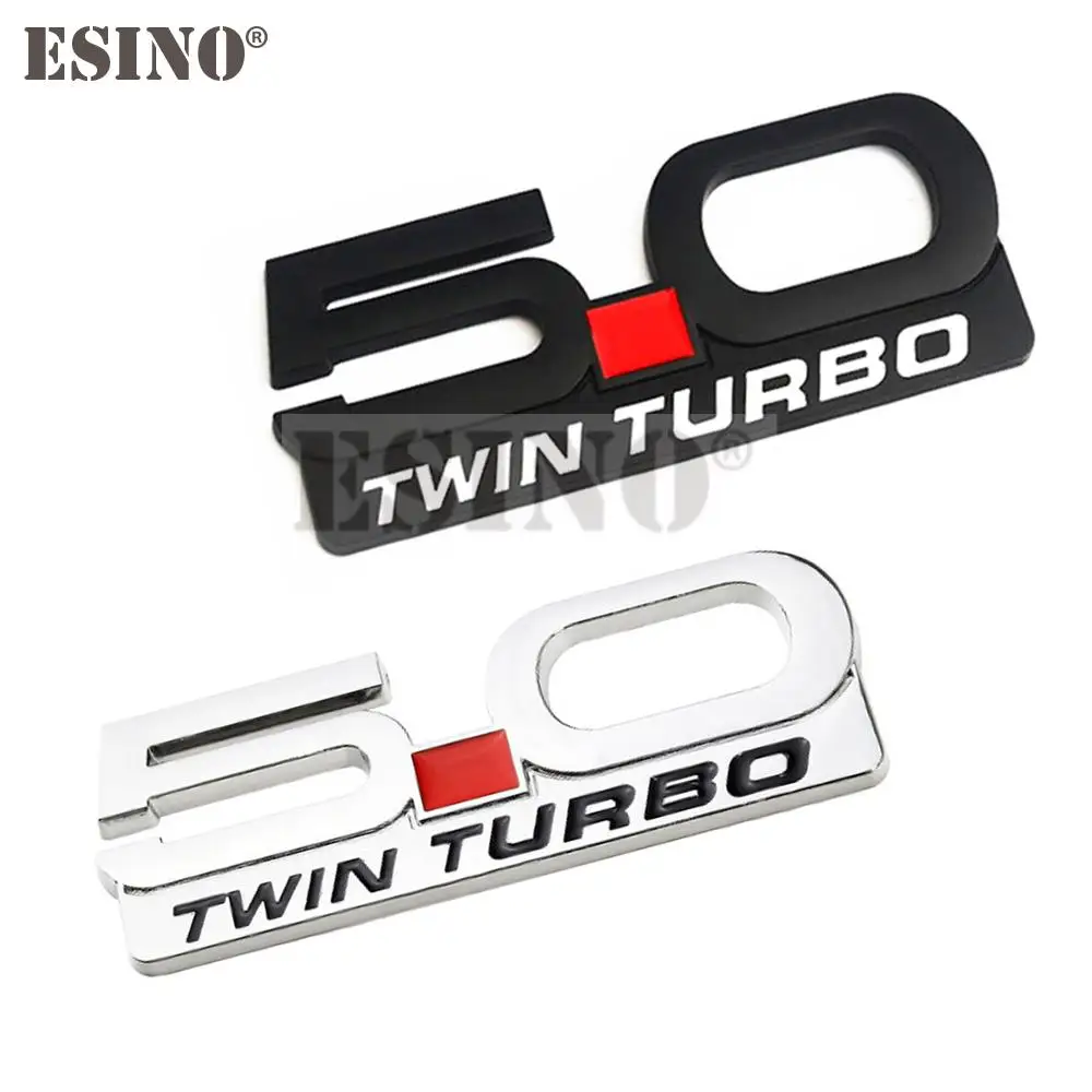 Car Styling Coyote 5.0 V8 Twin Turbo 3D Metallo In Lega Di Zinco Auto Badge Corpo Tronco Posteriore Emblema Adesivo Per Ford Mustang Shelby V8