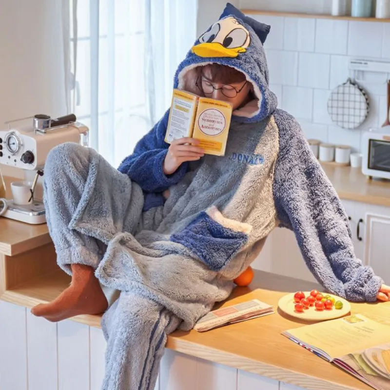 Pijamas de felpa de invierno de Daisy Donald Duck de Disney Y2k