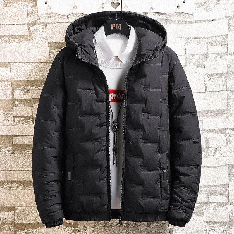 2023 Autumn and Winter New Fashion Trend Thick Warm Hooded Cotton-Padded Jacket Men\'s Casual Loose Comfortable Large Size Coat