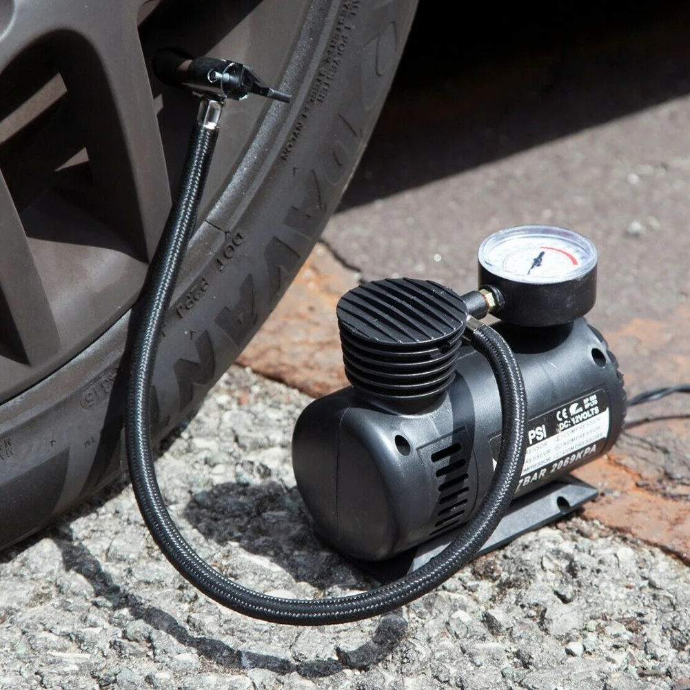 Mini pompe à compresseur d'air portable, gonfleur 15LPM, gonflage rapide  pour auto, moto, kayak, vélo, noir, 12V, 300psi - AliExpress