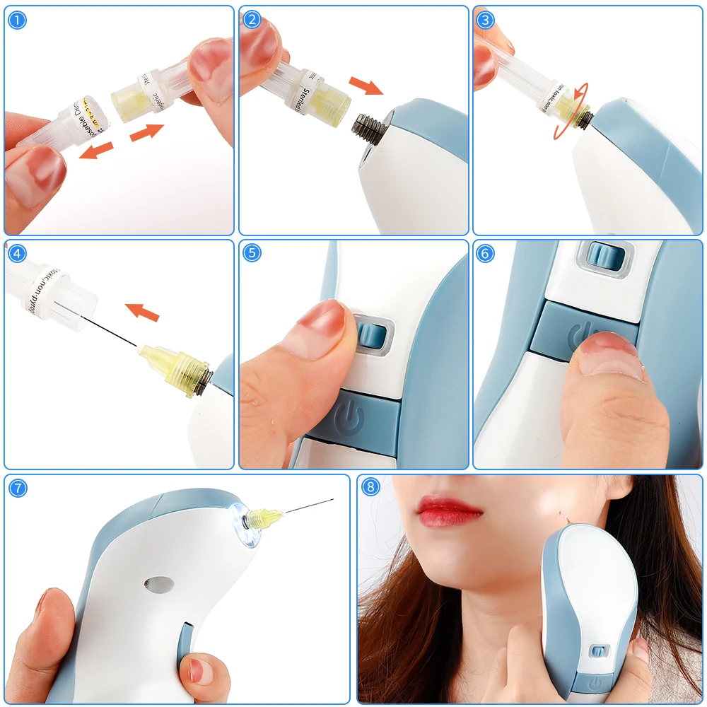 Plasma Freckle Dark Spot Removal Pen With Needles Laser Skin Tag Wart Scar Remover Wrinkle Removal Device Eyelid Lifting Pen