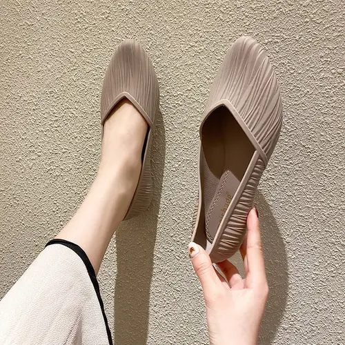 여성용 로우 탑 방수 신발 레인 부츠, 성인 작업 고무 신발, 패션 젤리 신발, 미끄럼 방지 얕은 발가락 샌들, 여름 신상 2