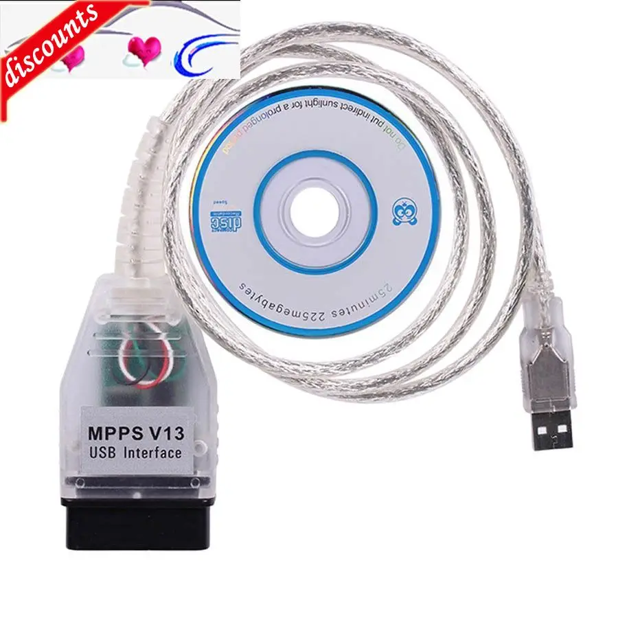 

2023 Newst MPPS V13.02 V13 K CAN Flasher Chip Tuning ECU Programmer MPPS V13 OBD2 16Pin to USB Interface Auto Diagnostic Cable