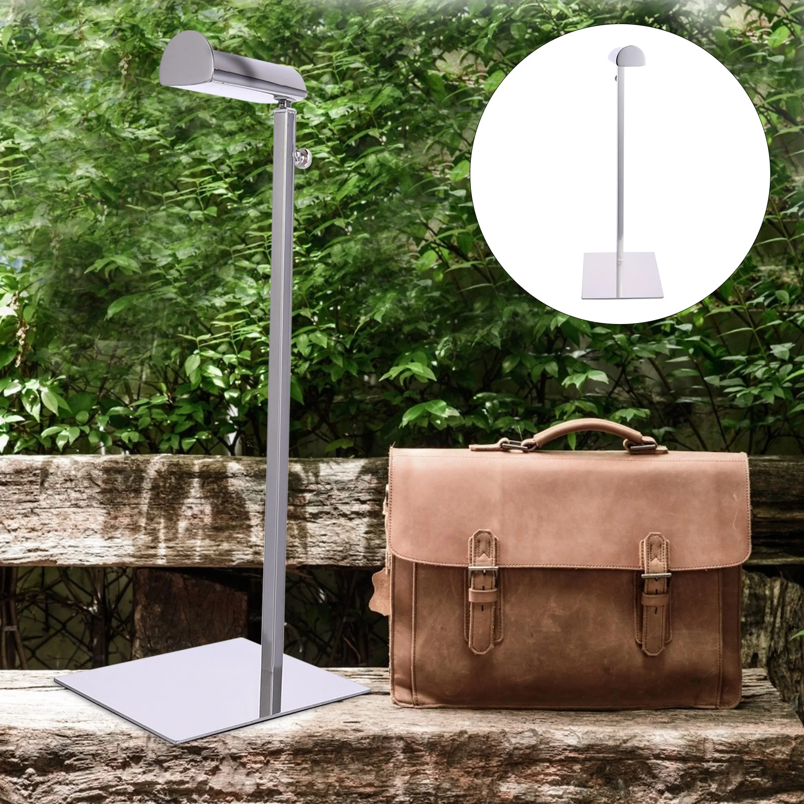 

Luggage Display Stand Countertop Handbag Clothes Hangers Adjustable Rack Jewelry