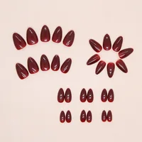 24 PCs Short French Simple Solid Nails with 1 Jelly Gel and 1 Nail File 2