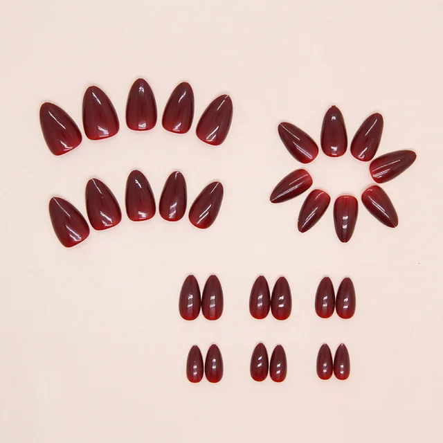 24 PCs Short French Simple Solid Nails with 1 Jelly Gel and 1 Nail File 2