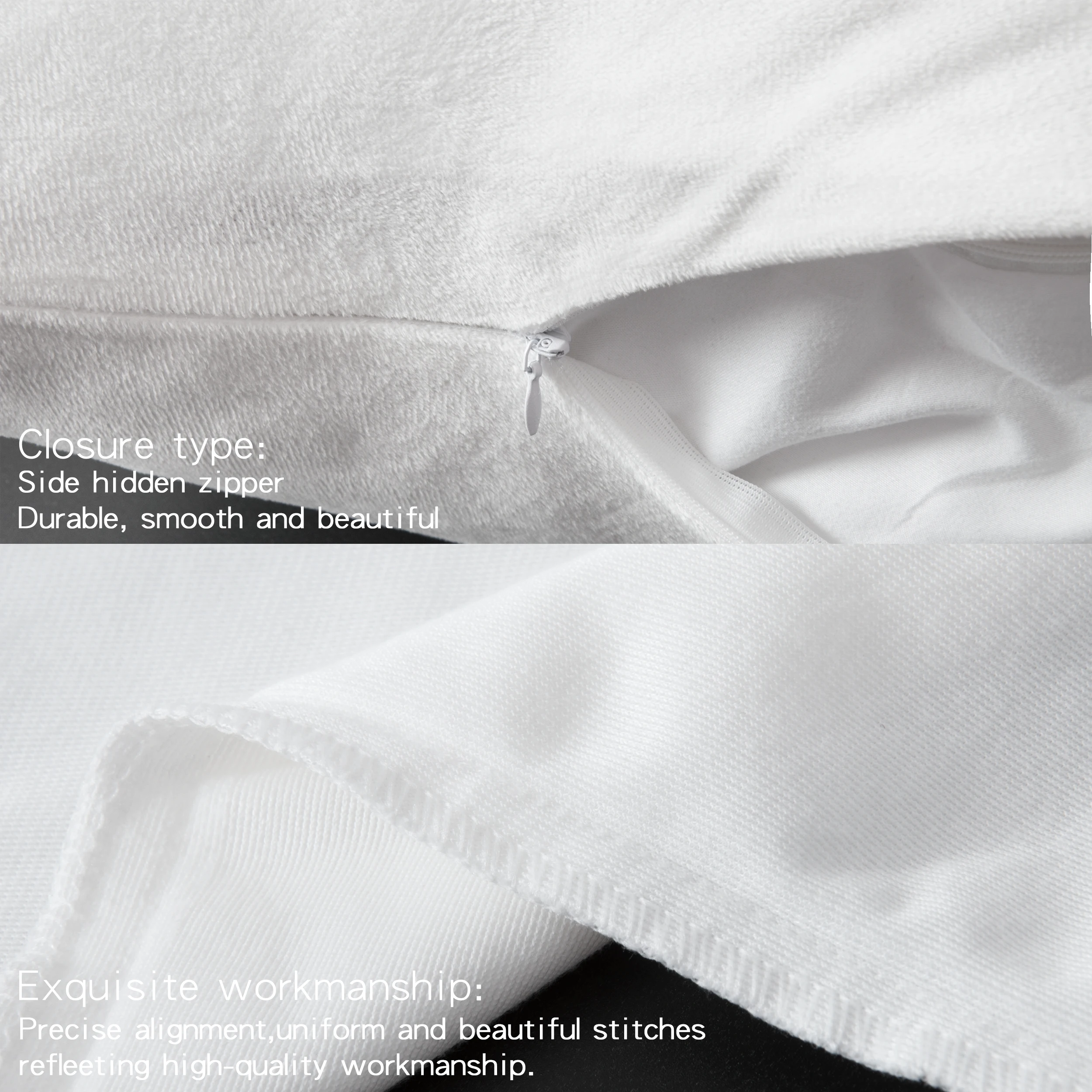 Ntbay Ultra Soft and Cozy Velvet Toddler Pillowcases, 2 Pack Warm Travel Pillow Covers with Hidden Zipper Closure 3