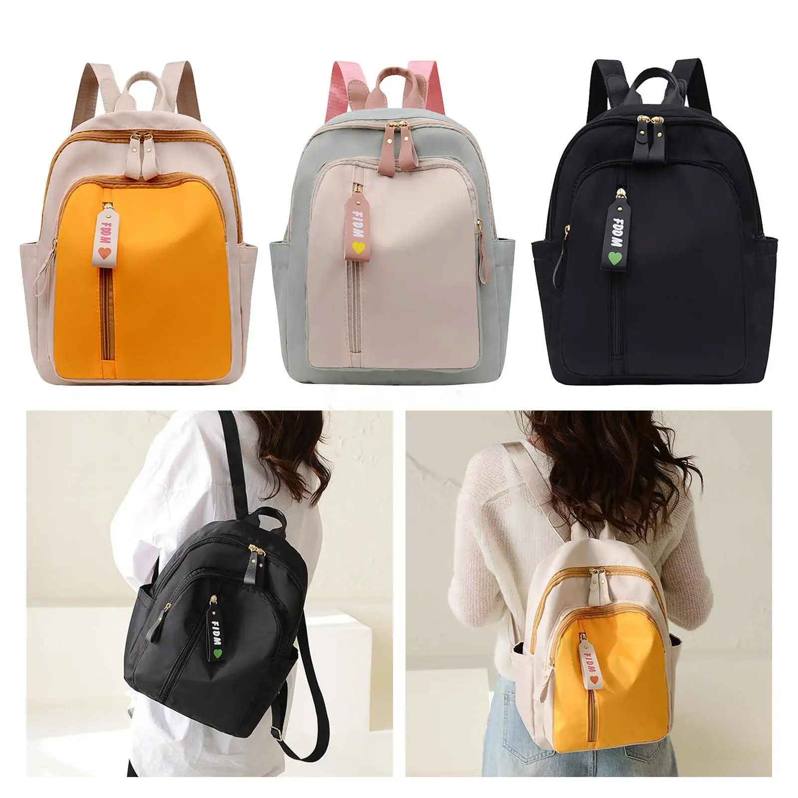 Large Capacity Portable Durable Lightweight Fashion Backpack Teen Girls Nylon Rucksack for Trips Shopping Indoor Outdoor