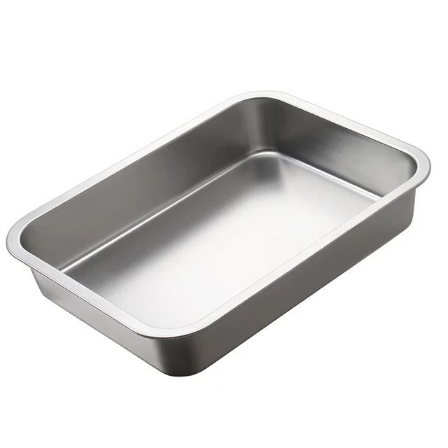  XIAOYAYA Bandeja de almacenamiento de acero inoxidable 304  bandeja rectangular cuadrada para horno para hornear, bandeja japonesa  profunda, barbacoa, cafetería, bandejas de almacenamiento (color: 14.2 x  10.6 x 2.8 in) : Hogar y Cocina