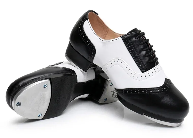 Baroco Style Genuine Leather Vintage Tap Shoes Lace Up Jazz