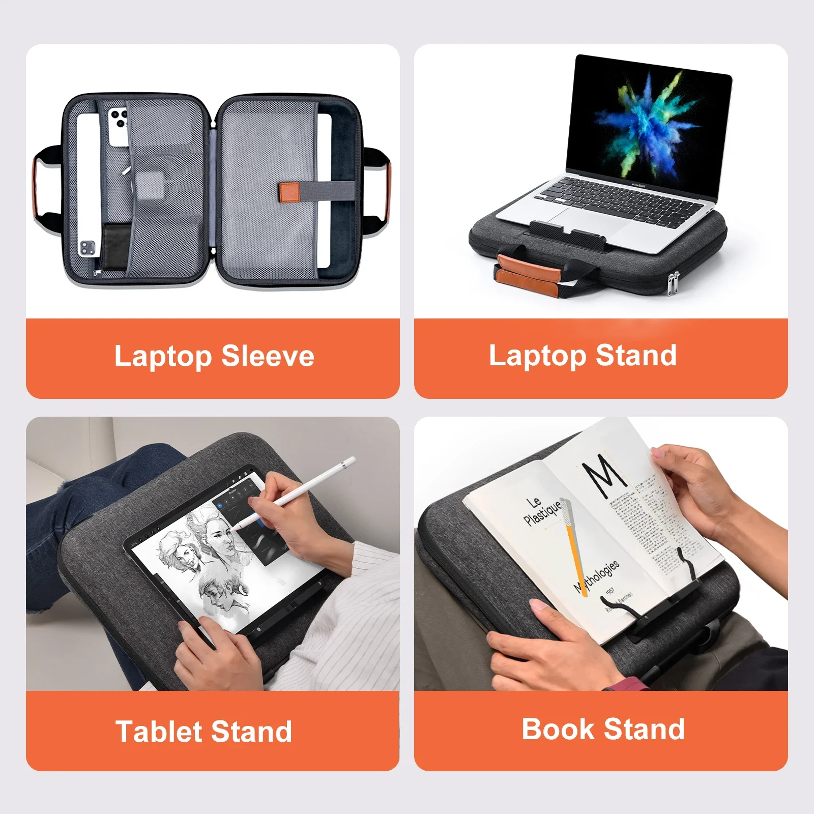 Eary Laptop Bags Notebook Sleeve Briefcase Large Laptop Case Tablet Stand for Men Women Business Office Travel for 13.3-16.2"in