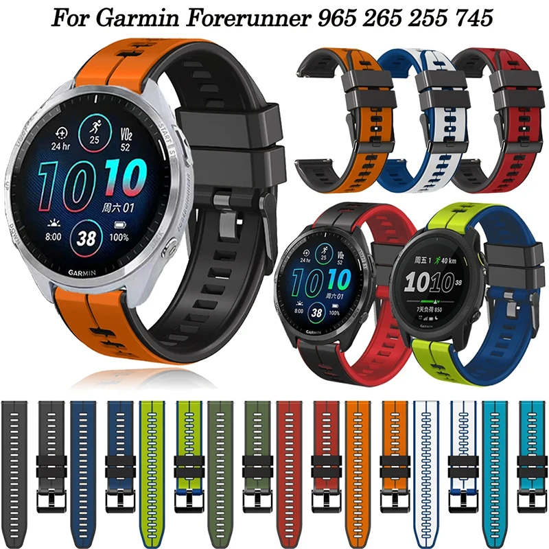 

22mm smart Silicone Watch Straps For Garmin Forerunner 965 745 265 255 VENU 2 Vivoactive 4 Active Wristband Bracelet Accessories