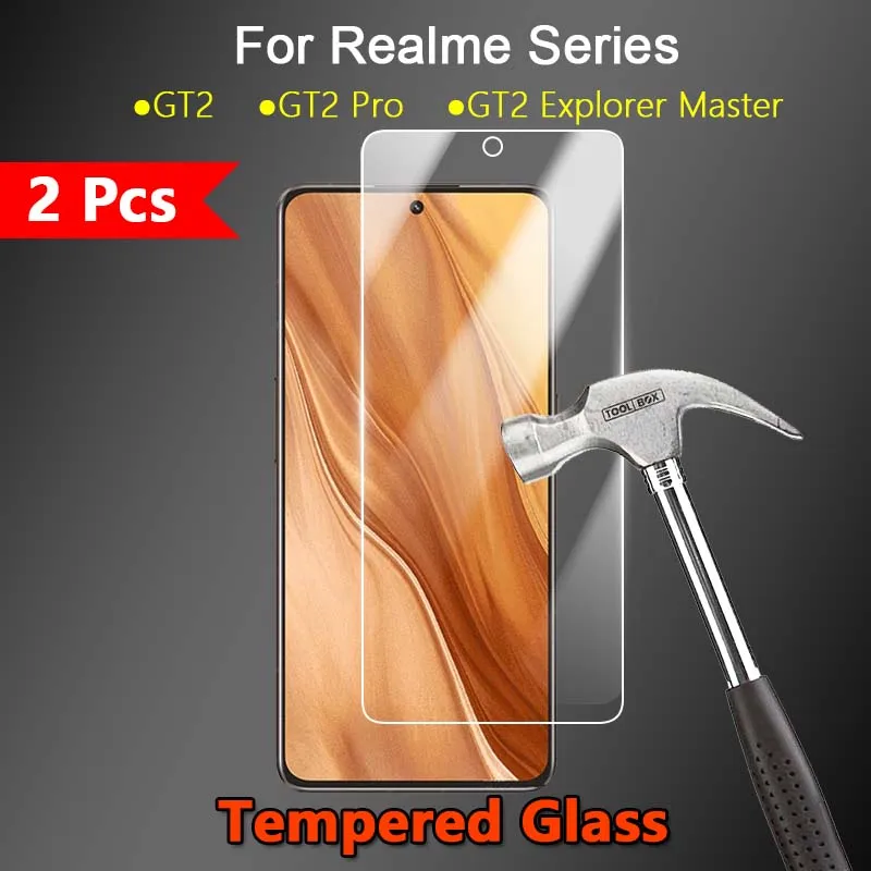 2 Pezzi Per Realme Gt2 Gt 2 Pro Explorer Master Hd Clear Ultra Slim 2.5D Pellicola Proteggi Schermo In Vetro Temperato Resistente Antigraffio 9H