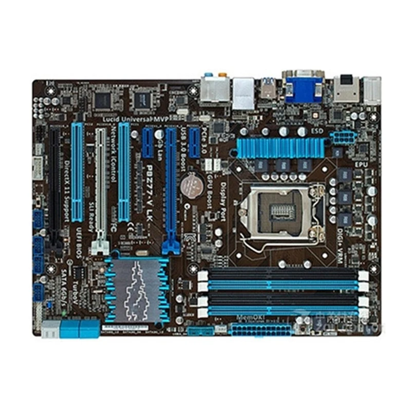 

Материнская плата Intel Z77 P8Z77-V LK, б/у оригинальная материнская плата LGA1155 LGA 1155 DDR3 32 Гб USB2.0 USB3.0 SATA3, десктопная материнская плата