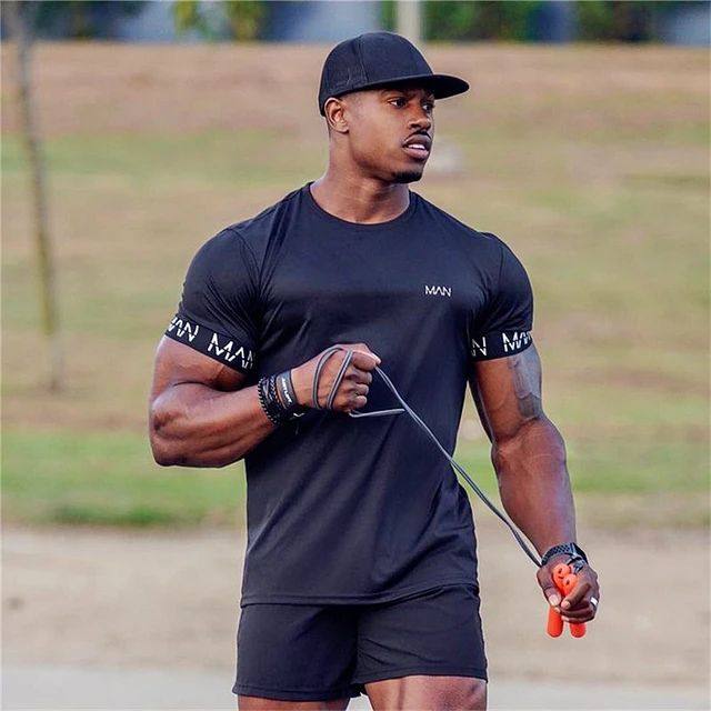 2022 new Shirt Men Short Sleeve Workout Gym T-Shirt Compression