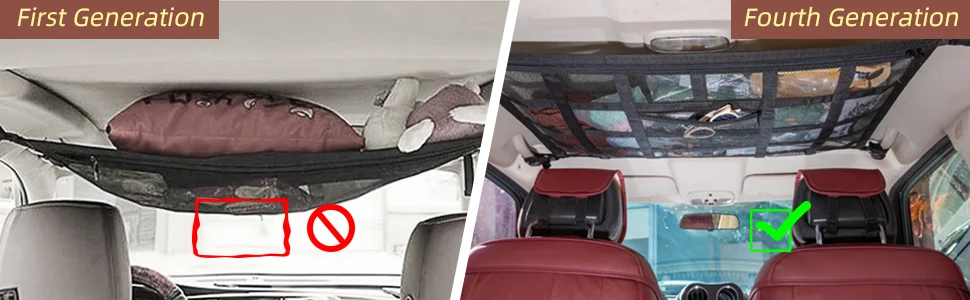 Upgraded Car Ceiling Cargo Net