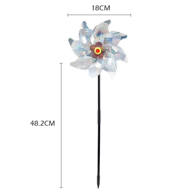 8 Levelek Madárcsökkentő Szélmalom Fonó Did Madár Elrettentő Ezüst Lézer Pinkerék - Image 6