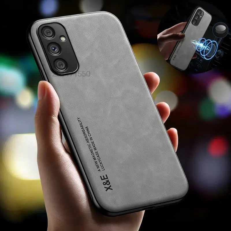 Per Samsung Galaxy A34 5G Custodia Con Piastra Metallica Supporto Magnetico Custodia In Pelle Per Samsung A34 5G A 34 Sm-A346B Cover Posteriore