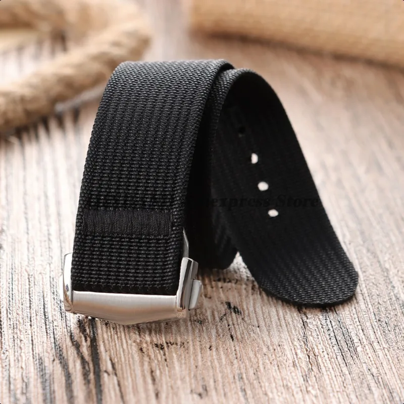 Waterproof Nylon Canvas Military Sport Watch Strap with Folding Buckle
