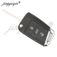 JingyuqinรีโมทกุญแจรถFobสําหรับVolkswagen VW Golf Polo T-CROSS 2017-2021 Skodaที่นั่งHu162t 3 ปุ่มKeylessกรณี 3