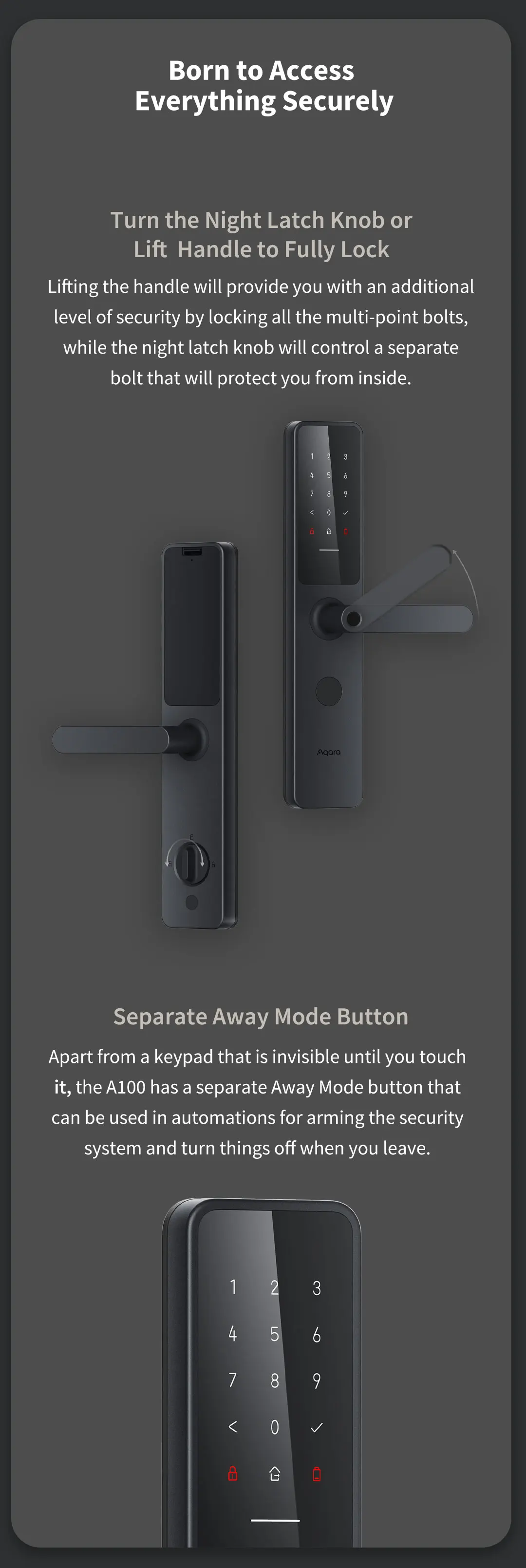Smart Door Lock A100 Pro Fingerprint Lock APP Bluetooth Password NFC 7 Unlock Wa