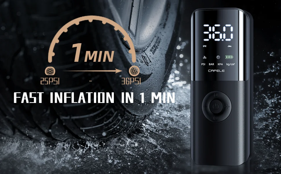 ★タイヤポンプ 車 150PSI タイヤインフレータ エアコンプレッサー 空気圧 7.4/12V デジタルエアポンプ 150PSI スマートエアコンプレッサー