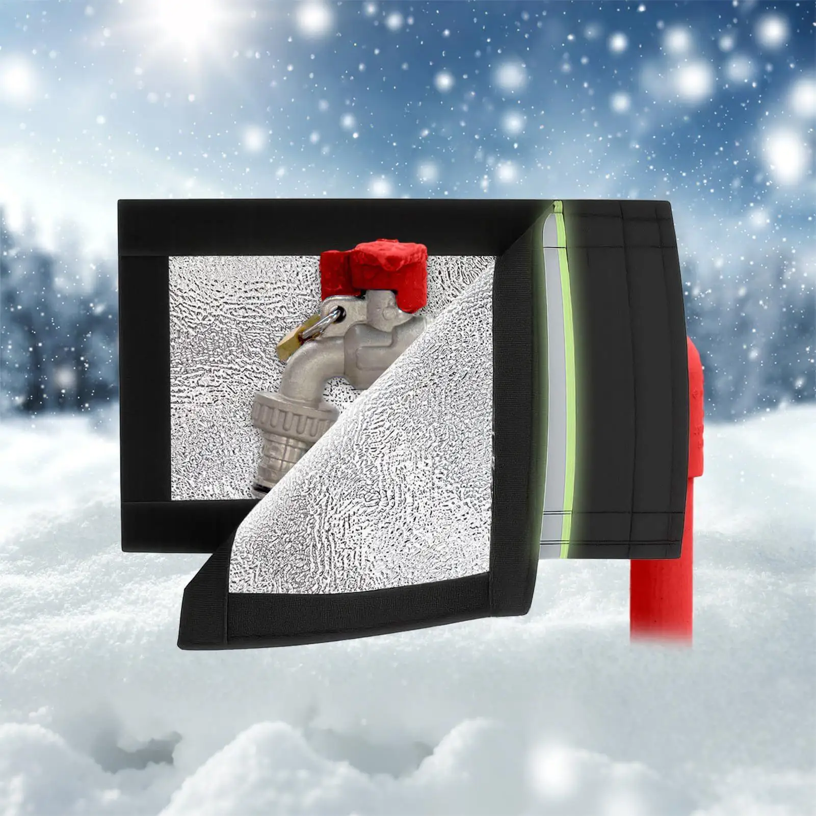 Outdoor Faucet Cover Freeze Protection With Reflective Strip Hose Bib Covers For Winter For Patio Lawn Garden Christmas Home