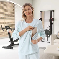 Autumn Long Sleeve Nursing T-shirt Fashion Letters Maternity Lactation Clothes Postpartum Woman Breastfeeding Tees Plus Size 1