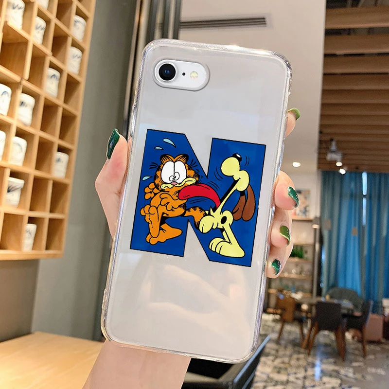 Cartoon Garfield Letters Case For iphone 7 8 Plus SE 2020 Cover Matte Funny Clear Soft Phone Funda For iphone 7 Plus Coque Bags case for iphone 13 pro max